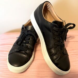 Greats Brooklyn Royale Black Leather Low Top Sneakers Size 38/W8